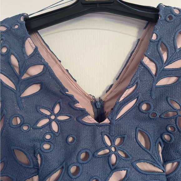 Adrianna Papell Blue fit and flare. Ptp 18” lenght 39”Fully lined - Picture 8 of 11